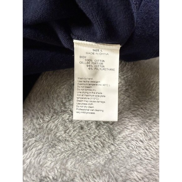 Wasted Youth Rugby Shirt Mens Large Navy Gray Long Sleeve Stripe Cotton - Picture 5 of 10